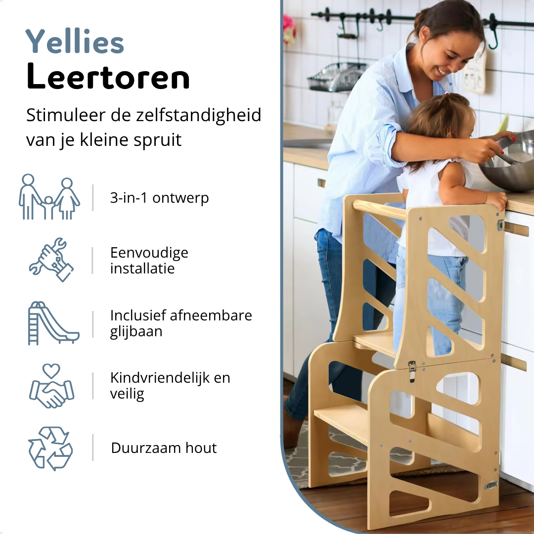 Yellies 3-In-1 Leertoren Naturel