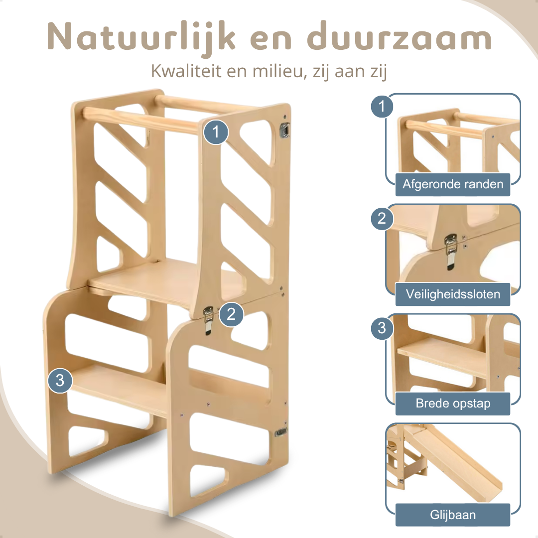 Yellies 3-In-1 Leertoren Naturel