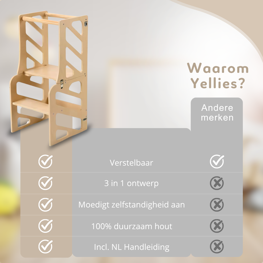 Yellies 3-In-1 Leertoren Naturel